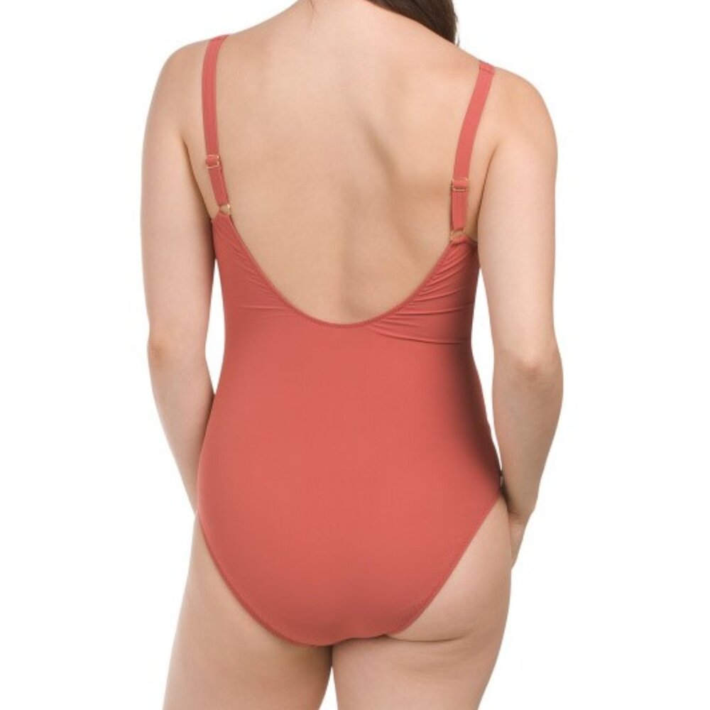 NWT Profile by Gottex Unchain My Heart V-Neck One-Piece Size 10 - Picture 3 of 10